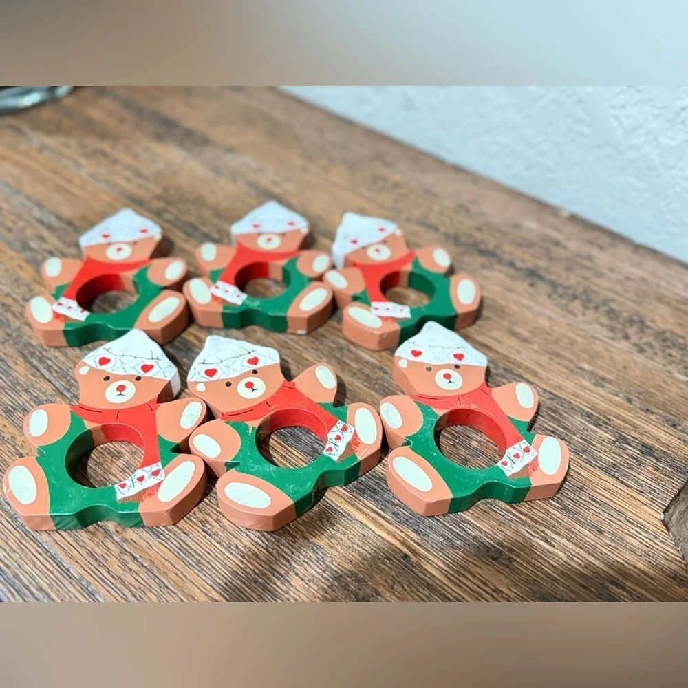 Teddy bear napkins holder  6 pieces